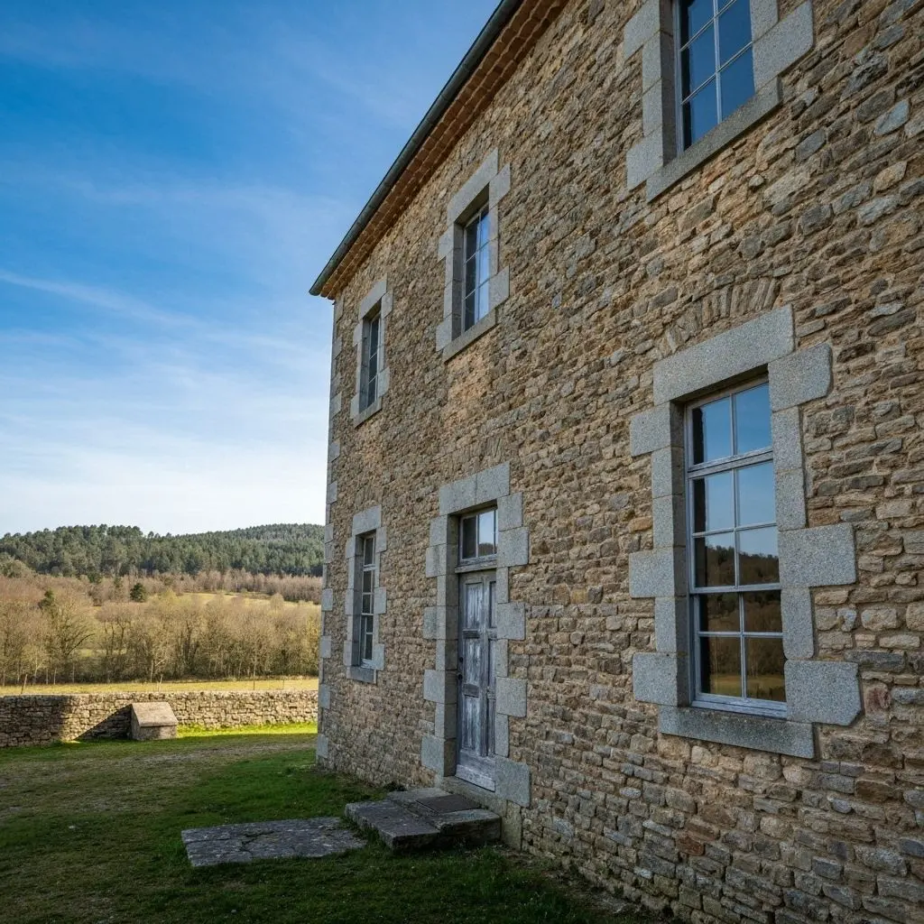 Historic mill exterior with stone walls